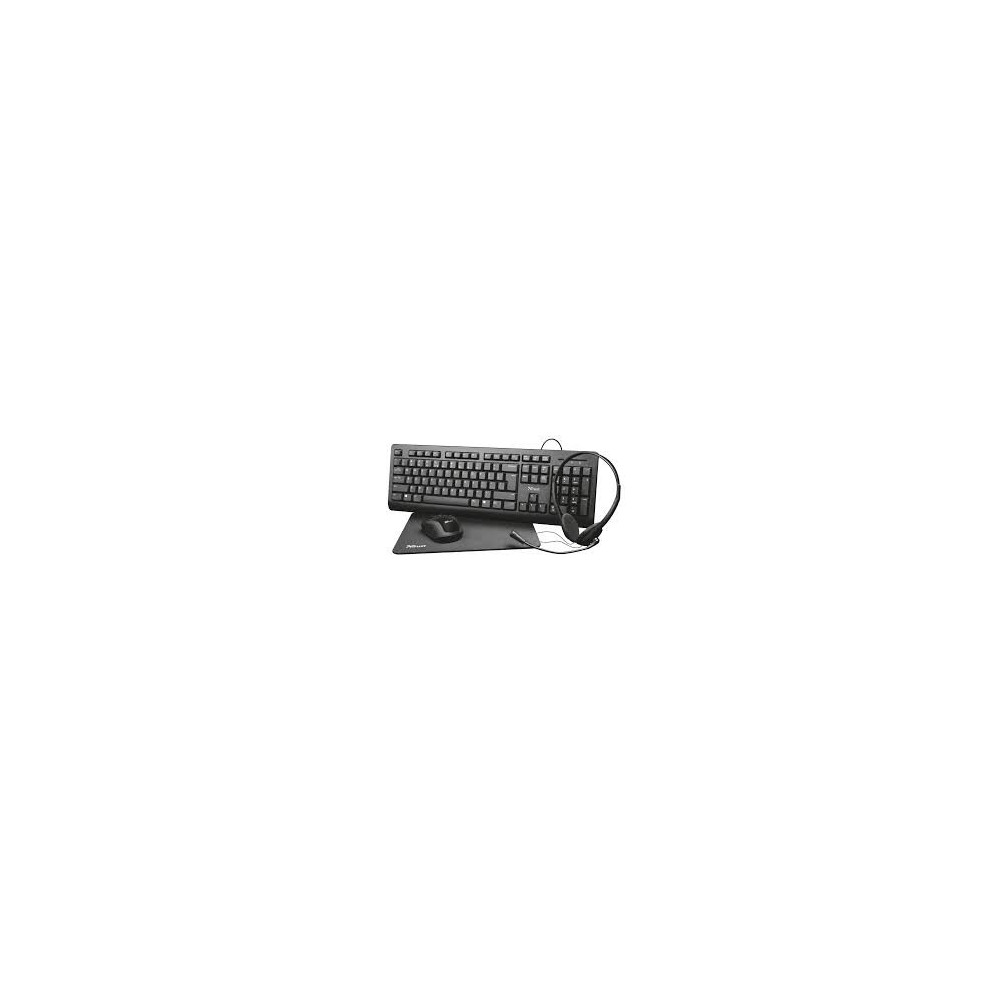 Conjunto Trust (Teclado + Rato + Tapete + Phones)