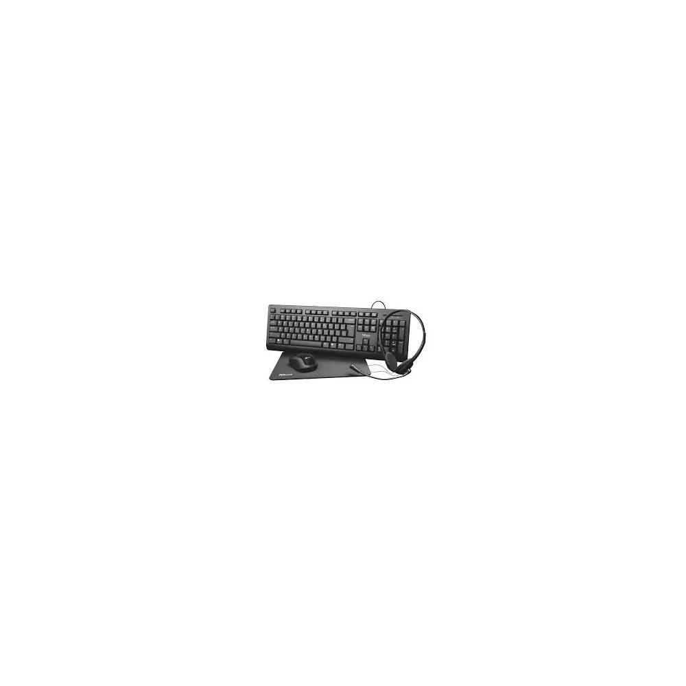 Conjunto Trust (Teclado + Rato + Tapete + Phones)